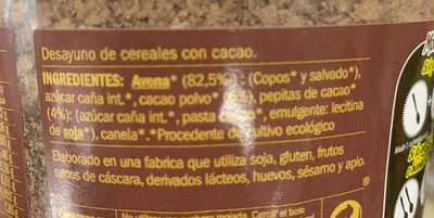 Lista de ingredientes del producto Porridge Biográ 