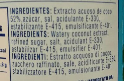 Lista de ingredientes del producto Crema de coco Goya 