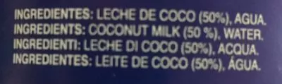 Lista de ingredientes del producto Leche de coco para cocinar Goya 400 ml e