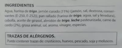 Lista de ingredientes del producto Croquetas de jamon Preli 