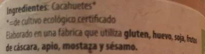 Lista de ingredientes del producto Crema Cacahuete Sin Sal Bio 250 G Natursoy Natursoy 250 g