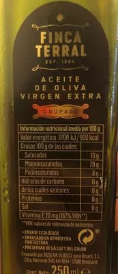 Lista de ingredientes del producto Huile d'olive finca terral 