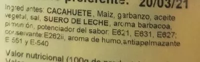 Lista de ingredientes del producto   