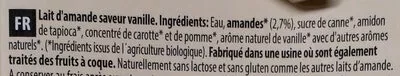 Lista de ingredientes del producto Boisson Amande Vanille Ecomil 