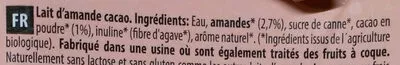 Lista de ingredientes del producto Almond - Original cacao Ecomil 1 l
