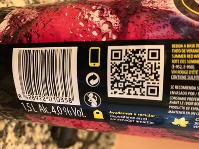 Lista de ingredientes del producto Tinto de verano con limón cero azúcar Sandevid 