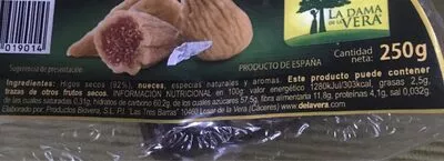 Lista de ingredientes del producto Pan de higo La Dama de La Vera 