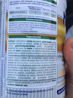 Lista de ingredientes del producto Nutribén Innova 2 Nutriben 