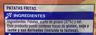 Lista de ingredientes del producto Patatas fritas onduladas SuperSol 170 g