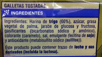 Lista de ingredientes del producto Galletas Tostadas SuperSol 800 g (4 x 200 g)