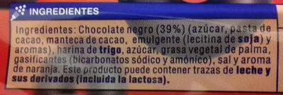 Lista de ingredientes del producto Aros con Chocolate Negro Supersol 150 g (18 Uds)