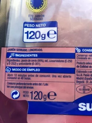 Lista de ingredientes del producto  superSol 120 g