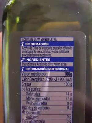 Lista de ingredientes del producto Aceitar de Oliva Virgen Extra superSol 