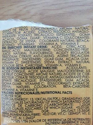 Lista de ingredientes del producto Bragulat Bragulat 9 g