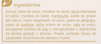 Lista de ingredientes del producto Turrón de trufa Carrefour 200 g