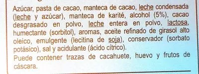 Lista de ingredientes del producto Turrón chocolate whisky Carrefour 200 g