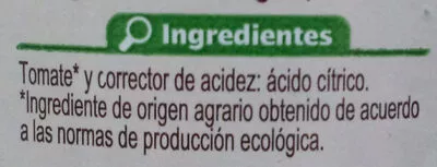 Lista de ingredientes del producto Tomate triturado Carrefour bio 660 g