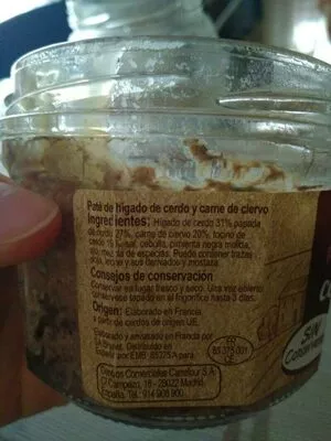 Lista de ingredientes del producto Paté ciervo Carrefour 