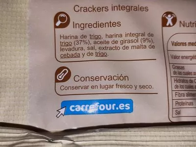 Lista de ingredientes del producto Cracker int Carrefour 