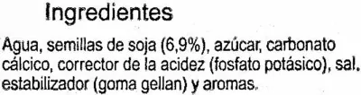 Lista de ingredientes del producto Bebida de soja - DESCATALOGADO Carrefour 1 l