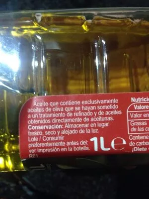 Lista de ingredientes del producto Aceite de oliva suave Carrefour 1 litro