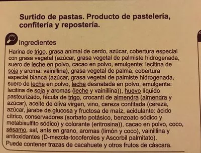 Lista de ingredientes del producto Surtido de pastas Carrefour 500 g