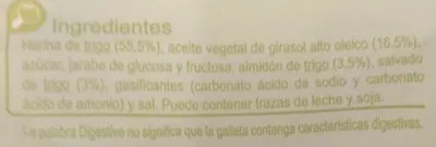 Lista de ingredientes del producto Galletas digestive Carrefour 800 g