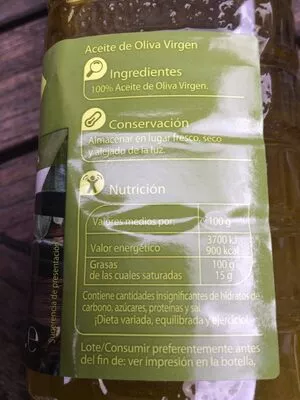 Lista de ingredientes del producto Aceite de oliva virgen Carrefour 