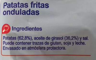 Lista de ingredientes del producto Patatas fritas onduladas Carrefour 350 g