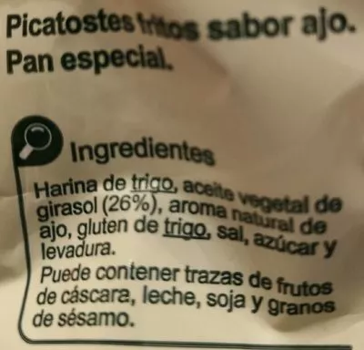 Lista de ingredientes del producto Picatostes ajo Carrefour 