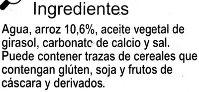 Lista de ingredientes del producto Bebida arroz calcio Carrefour,  CRF Específicos - Calcio 1 l