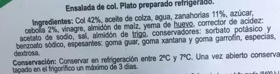 Lista de ingredientes del producto Ensalada americana Carrefour 250 g