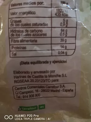 Lista de ingredientes del producto Salvado de Trigo Carrefour,  Carrefour bio 0,300g