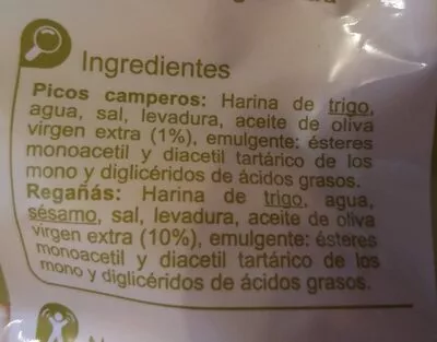 Lista de ingredientes del producto Picos y regañás Carrefour 