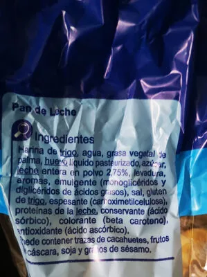 Lista de ingredientes del producto Pan de leche Carrefour 