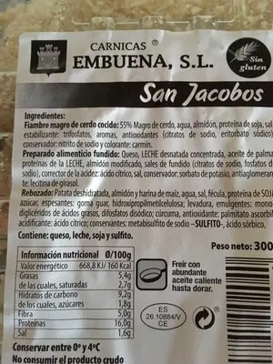 Lista de ingredientes del producto san jacobos  300 g