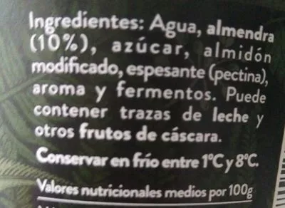 Lista de ingredientes del producto Begetal de Almendra Natural Kaiku, Kaiku Begetal 145 g