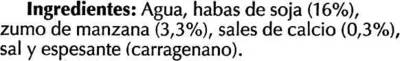 Lista de ingredientes del producto Bebida de soja enriquecida con calcio vegetal Special Line 1 l