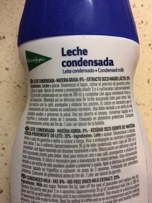 Lista de ingredientes del producto Leche condensada sirvefácil El Corte Ingles 200 ml