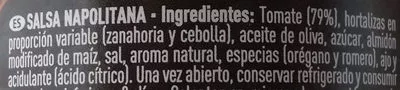 Lista de ingredientes del producto Salsa napolitana El Corte Inglés 260 g