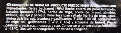 Lista de ingredientes del producto Croquetas de bacalao El Corte Ingles 500 g