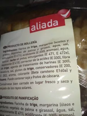 Lista de ingredientes del producto Croissants Aliada 