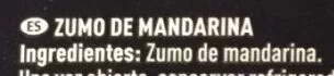 Lista de ingredientes del producto Zumo Mandarina El Corte Inglés 