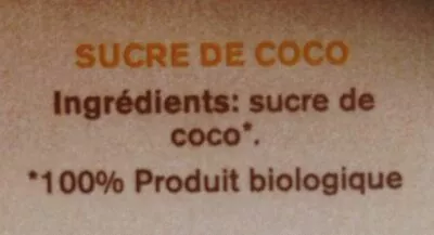 Lista de ingredientes del producto Sucre de coco AlterNativa 