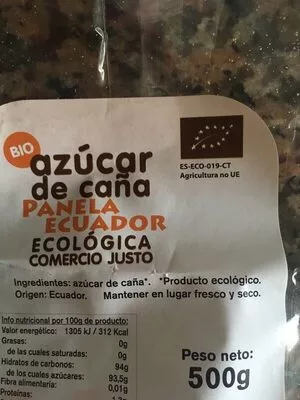 Lista de ingredientes del producto Azúcar de caña panela ecuador Alternativa 3 500 g