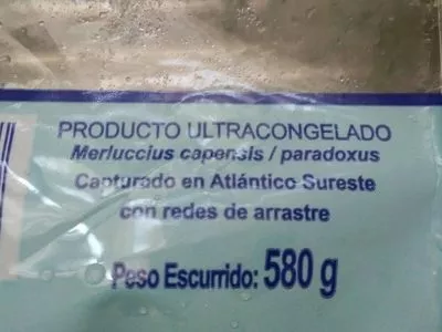 Lista de ingredientes del producto Filetes de merluza del cabo sin piel mascato 