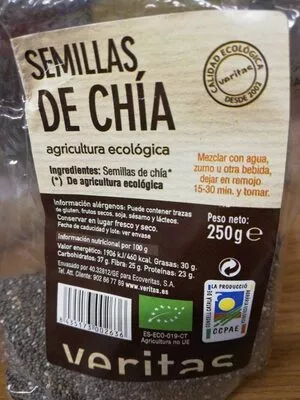 Lista de ingredientes del producto Semillas de Chia  250 g