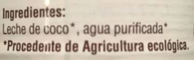 Lista de ingredientes del producto Leche de coco Veritas 