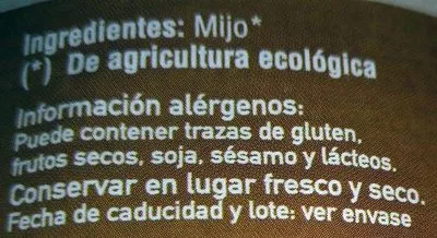 Lista de ingredientes del producto Mijo Veritas 500 g