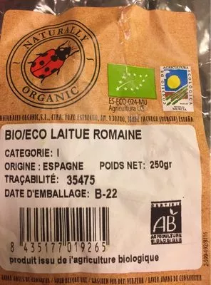 Lista de ingredientes del producto Laitue Romaine  